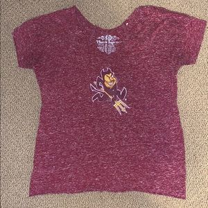 Maroon ASU V-Neck T-Shirt